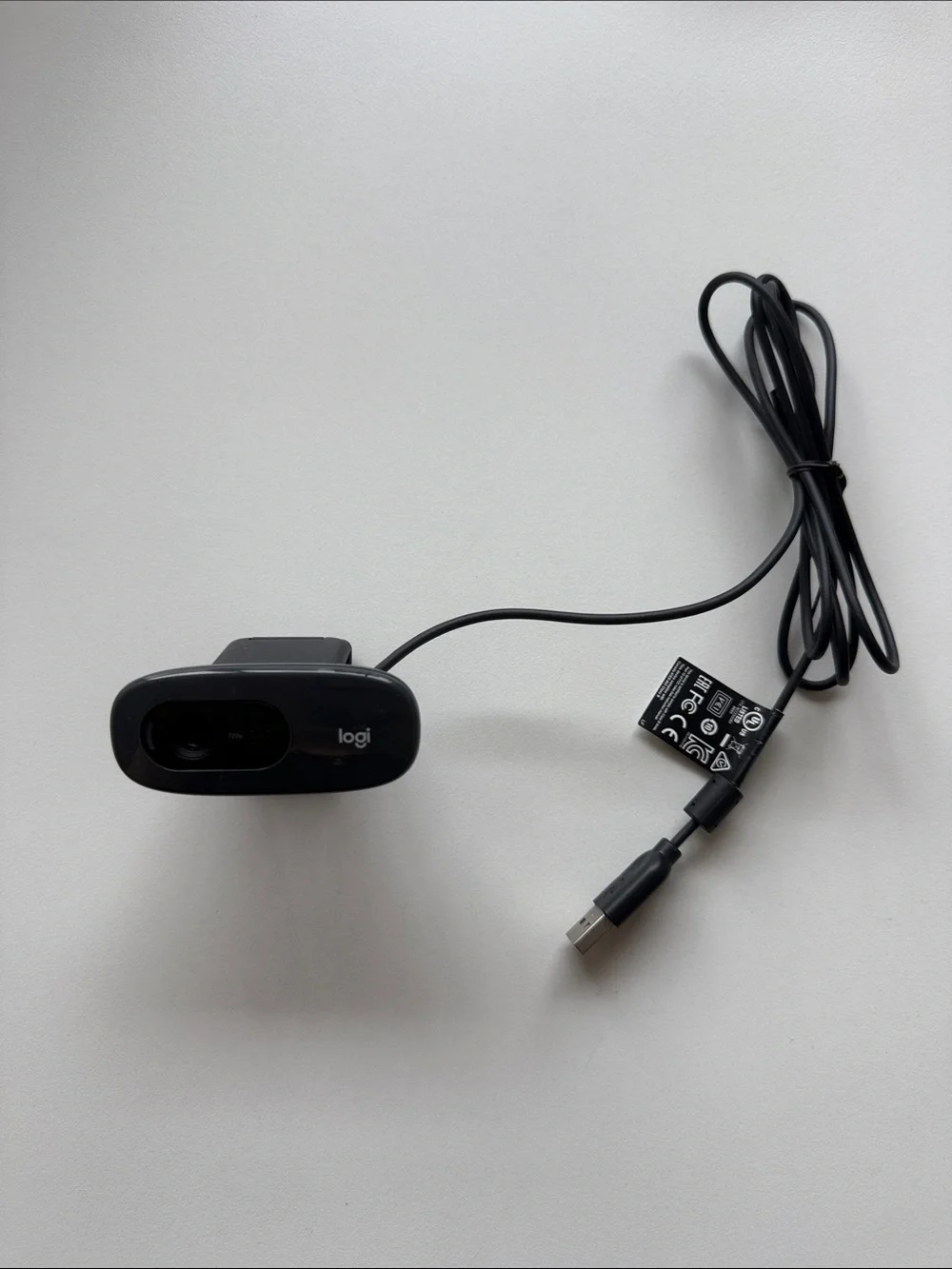 Logitech Black USB Webcam with Built-in Clip